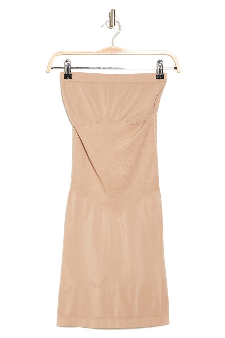 Strapless Knit Minidress, Alternate, color, LIGHT TAUPE