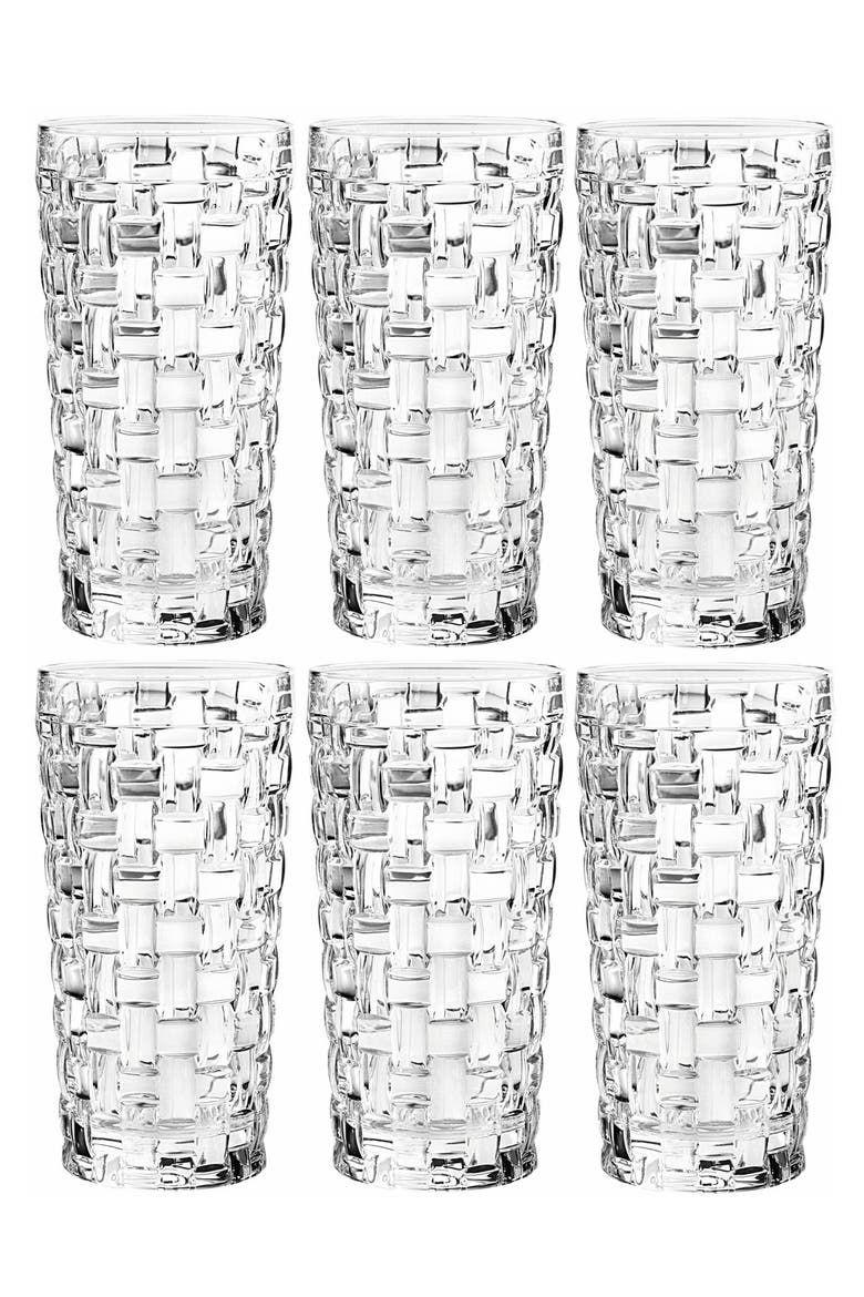 Bossa Nova Set of 6 Longdrink Glasses, 13oz, Main, color, Clear