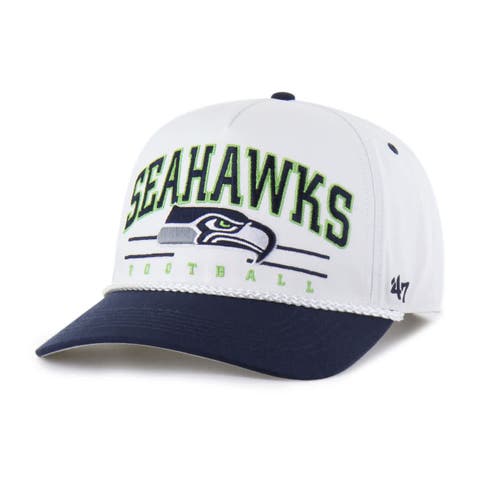 Men's '47 White/College Navy Seattle Seahawks Roscoe Two-Toned Hitch Adjustable Hat