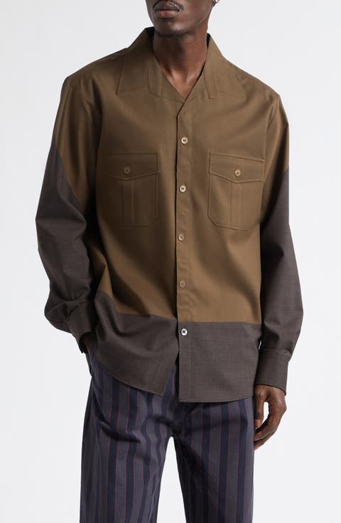 Colorblock Shirt Jacket