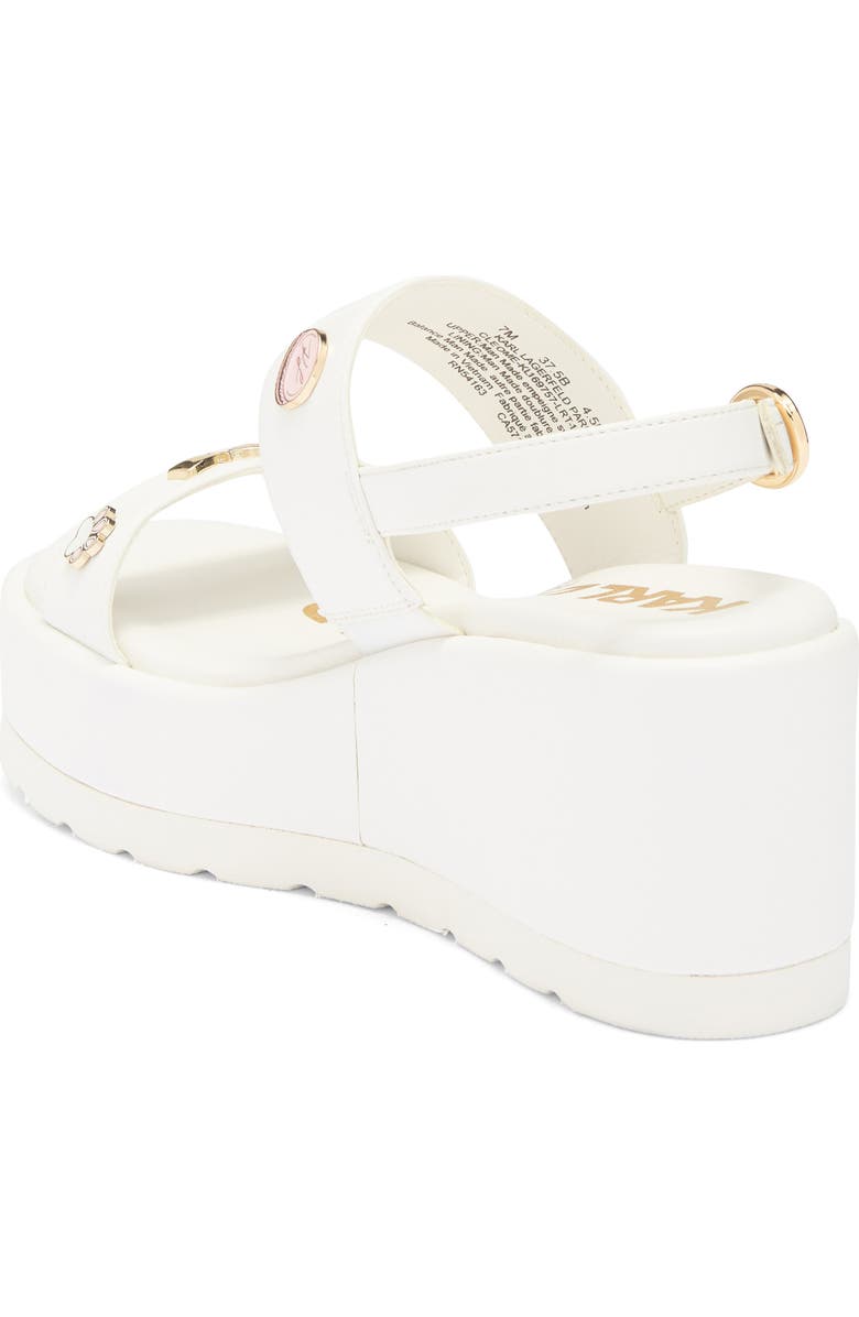KARL LAGERFELD PARIS Cleome Slingback Platform Wedge Sandal, Alternate, color, Bright White