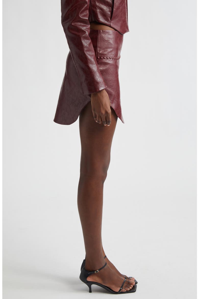 O-Hara Faux Leather High-Low Miniskirt, Alternate, color, BORDEAUX