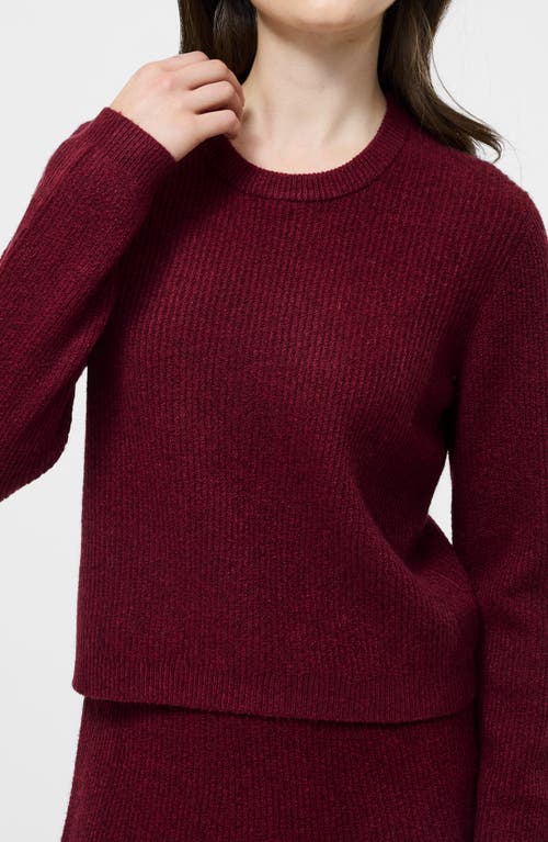 French Connection Vhari Rib Knit Top In Burgundy