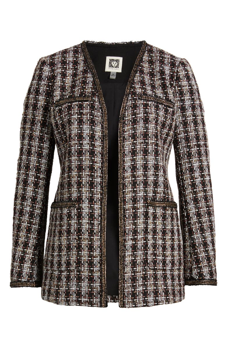 Anne Klein Metallic Tweed Jacket, Alternate, color, 