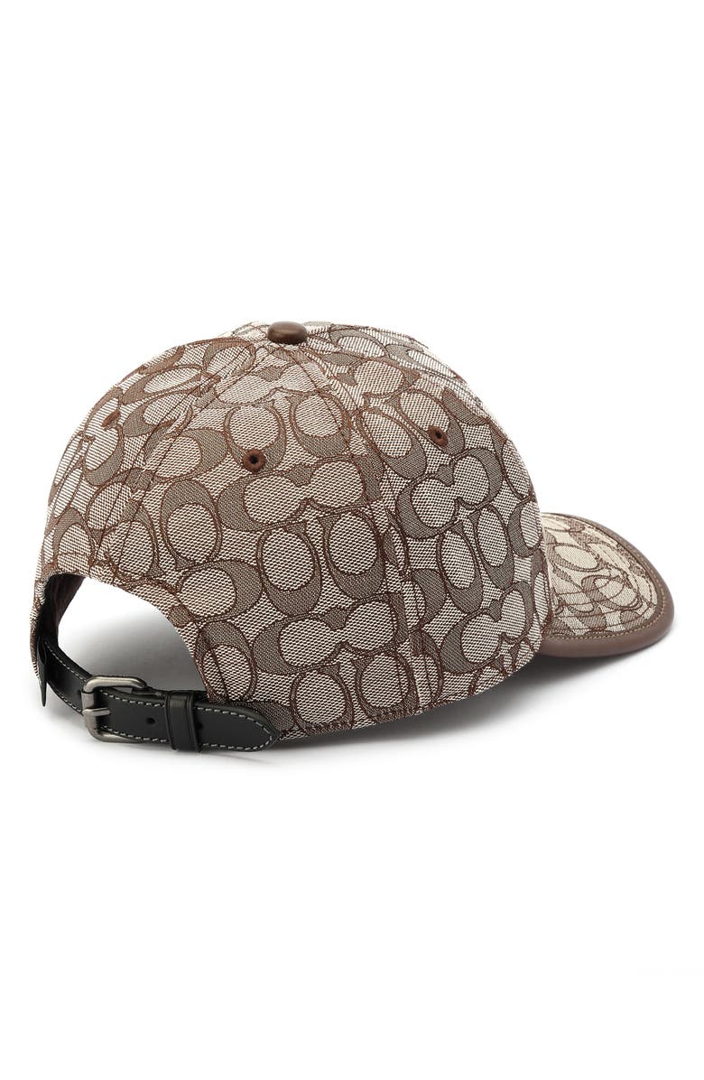COACH Signature C Logo Jacquard Baseball Cap, Alternate, color, Brown