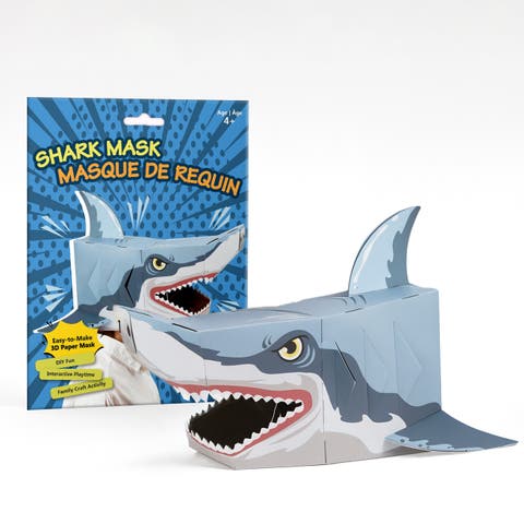 3D Paper Shark Mask Craft for Kids (2 Pack), Fun & Easy Activity for Creative Play