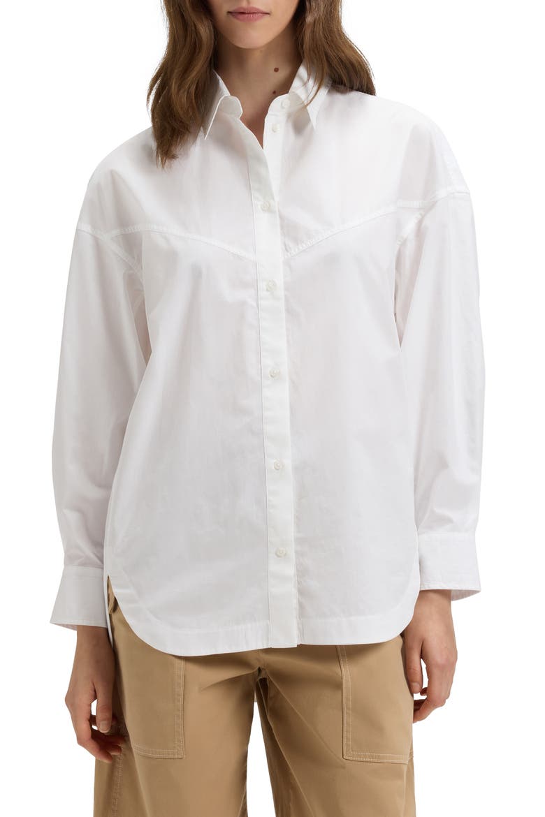 Bostaffa Cotton Button-Up Shirt, Main, color, WHT