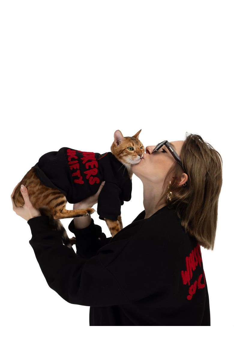 Moshiqa Whiskers Society Human Sweatshirt, Alternate, color, Black