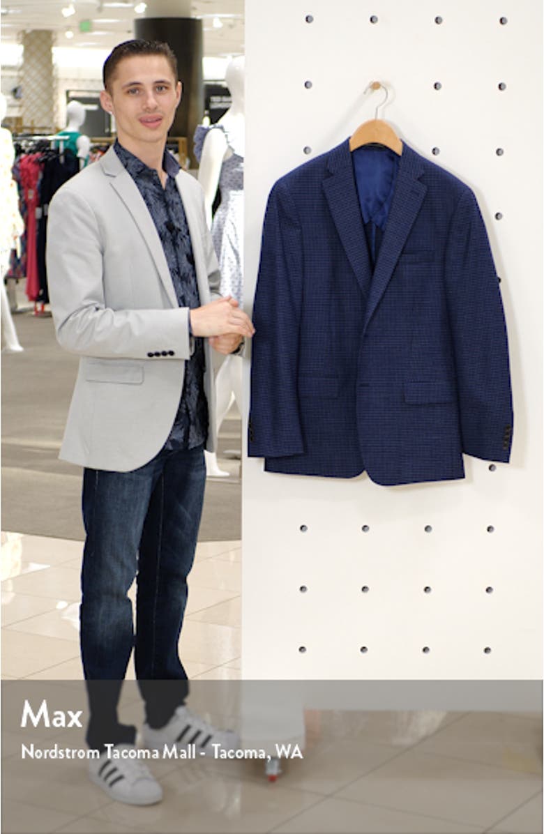 Classic Fit Check Stretch Wool Sport Coat, sales video thumbnail