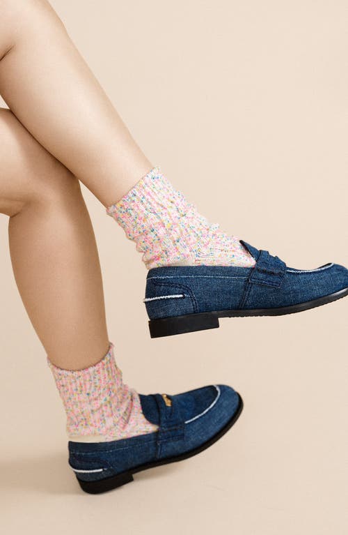 Hansel From Basel Disco Short Crew Socks In Multi White