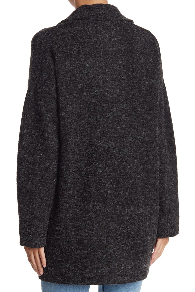 Open Front Cardigan Coat, Alternate, color, BLACK