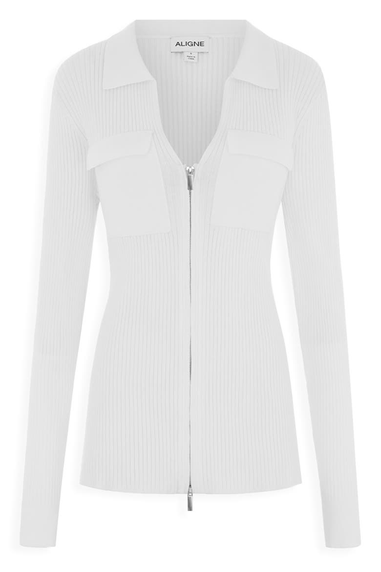 Dahlia Rib Knit Shirt, Alternate, color, IVORY