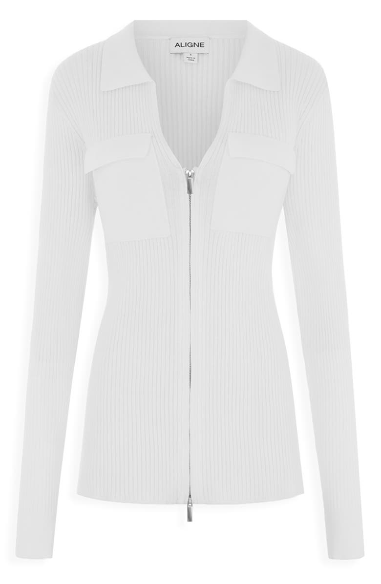 ALIGNE Dahlia Rib Knit Shirt, Alternate, color, Ivory