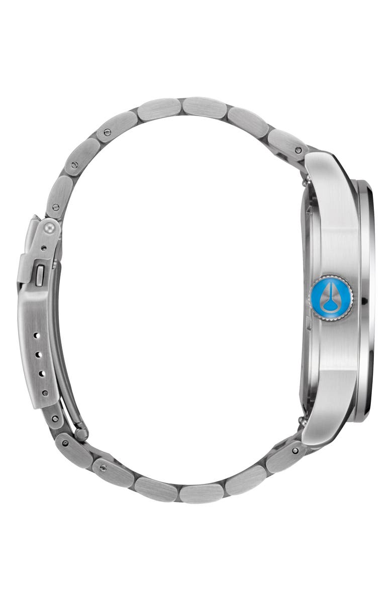 Nixon Sentry Bracelet Watch, 42mm, Alternate, color, Silver / Byron Blue Ombre