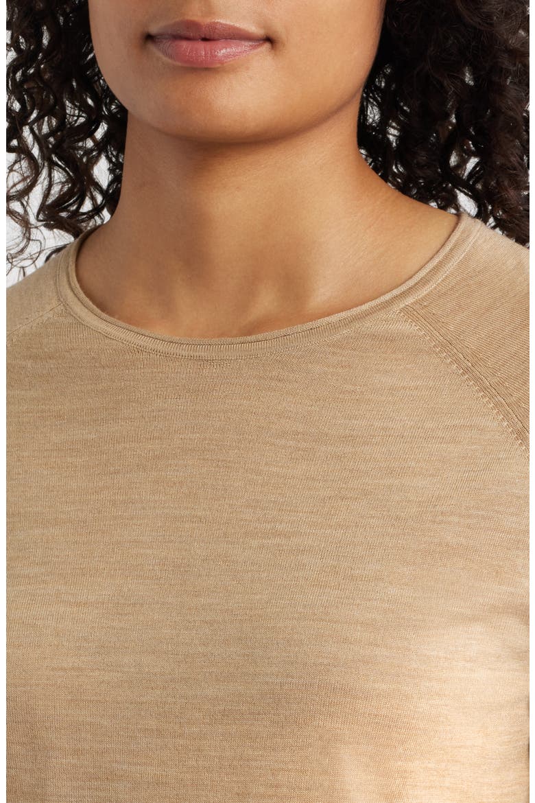 Crewneck Wool Sweater, Alternate, color, BISCUIT