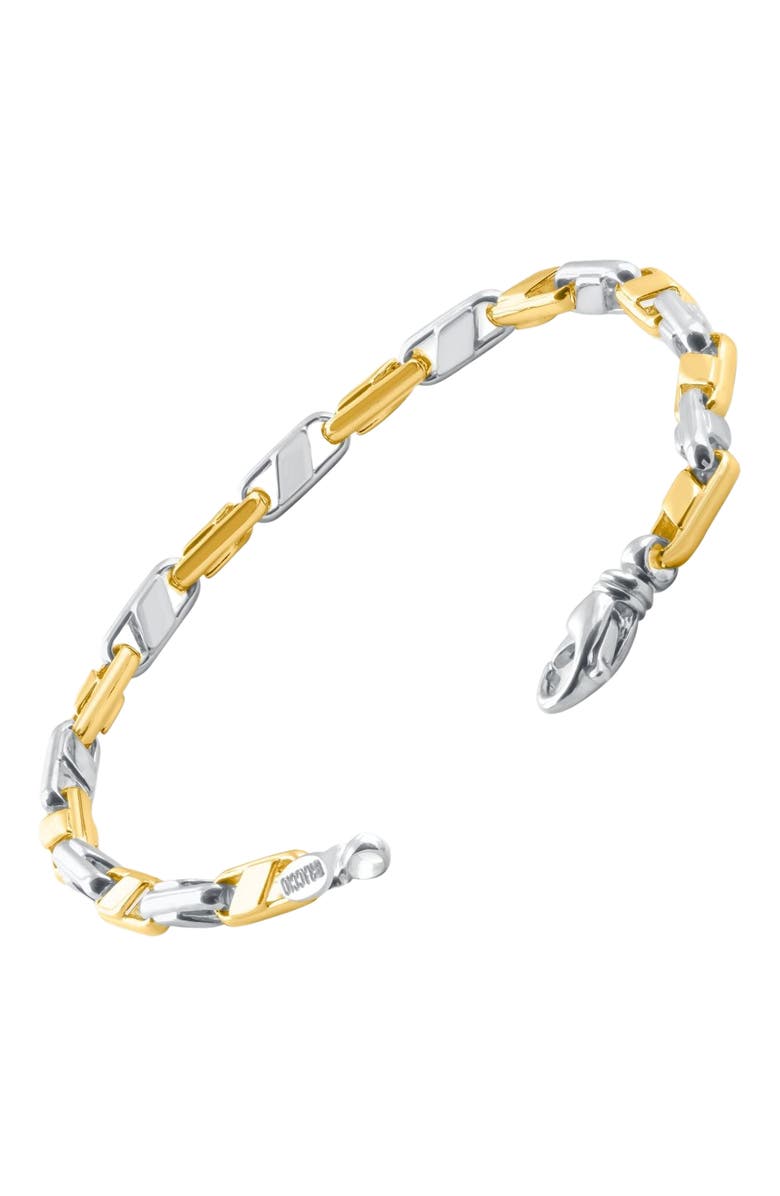 Bliss Diamond Mens Solid 14k Gold 22 grams Designed Link 5mm Heavy Masculine Bracelet 8", Alternate, color, 