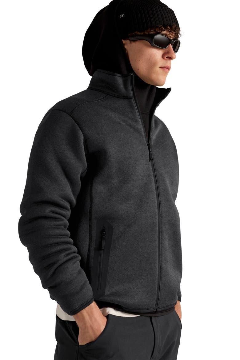Covert Full Zip Fleece Cardigan, Alternate, color, BLACK HEATHER