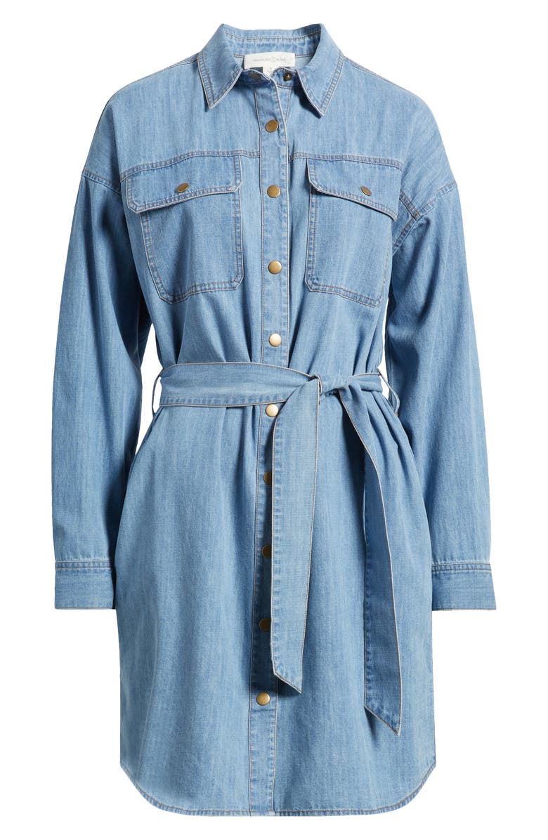 Treasure & Bond Long Sleeve Denim Belted Shirtdress, Alternate, color,