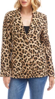 Karen Kane Leopard Print Jacquard Blazer