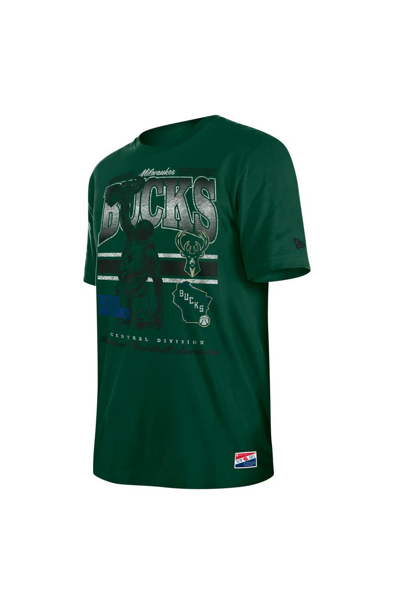 New Era Men's New Era Hunter Green Milwaukee Bucks Enzyme Wash Oversized T-Shirt, Alternate, color, Hunter Green