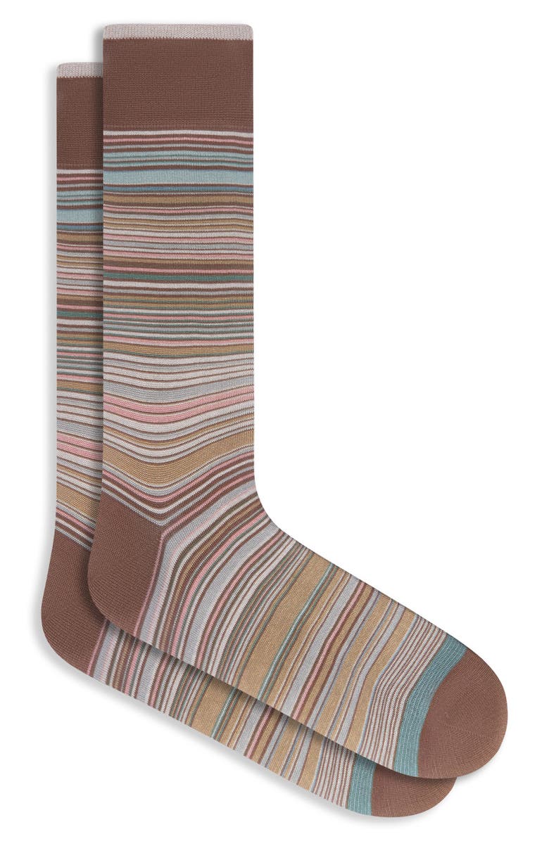 Bugatchi Stripe Mercerized Cotton Blend Dress Socks, Main, color,