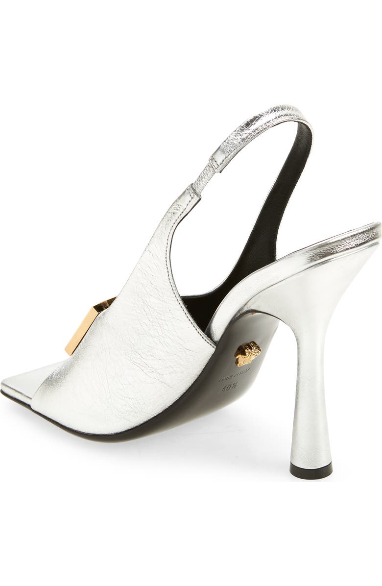 Versace Frame Medusa Slingback Sandal, Alternate, color,