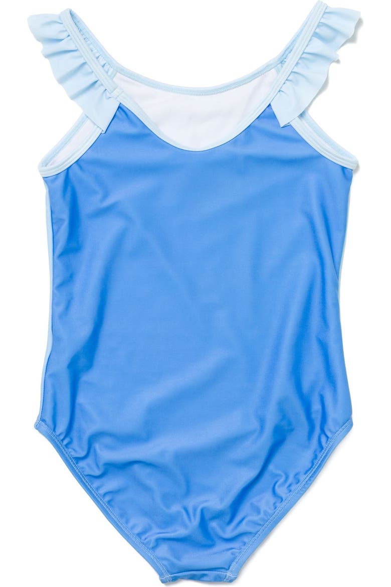 Princess One-Piece Bathing Suit, Alternate, color, Cinderella Blue Ombre