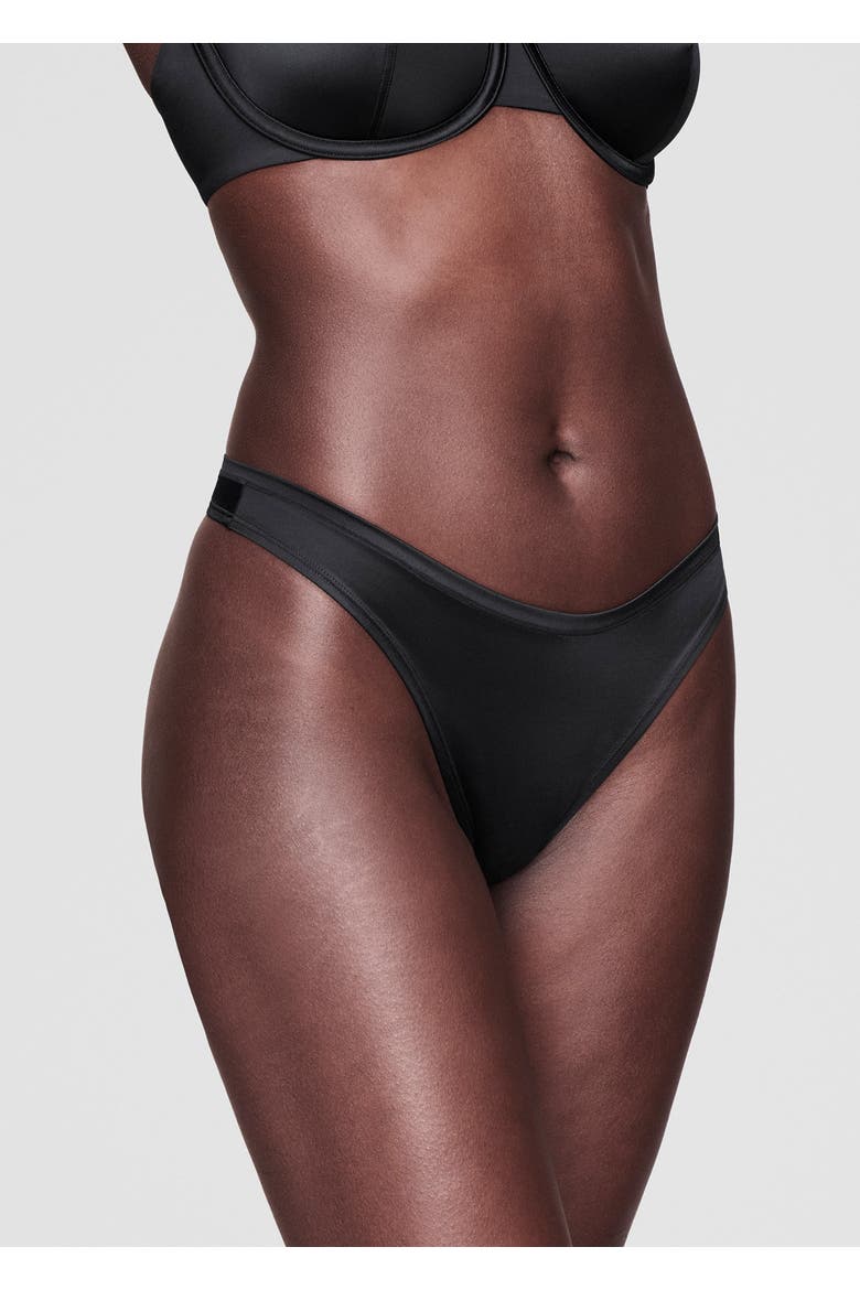 The Thong Satin, Alternate, color, BLACK