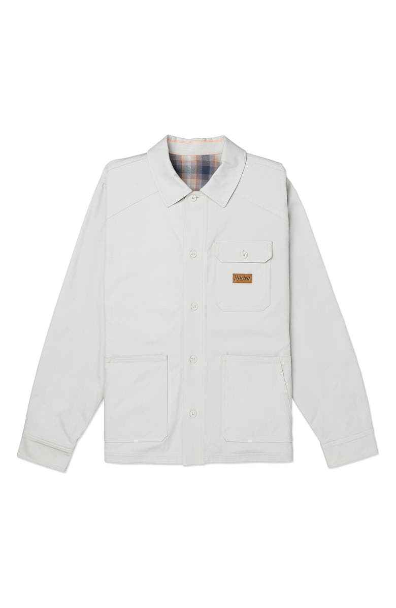 Hurley Bixby Flannel Lined Canvas Heavyweight Button Up Shirt, Main, color, Bone