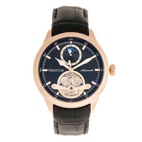Gregory Semi-Skeleton Leather-Band Watch