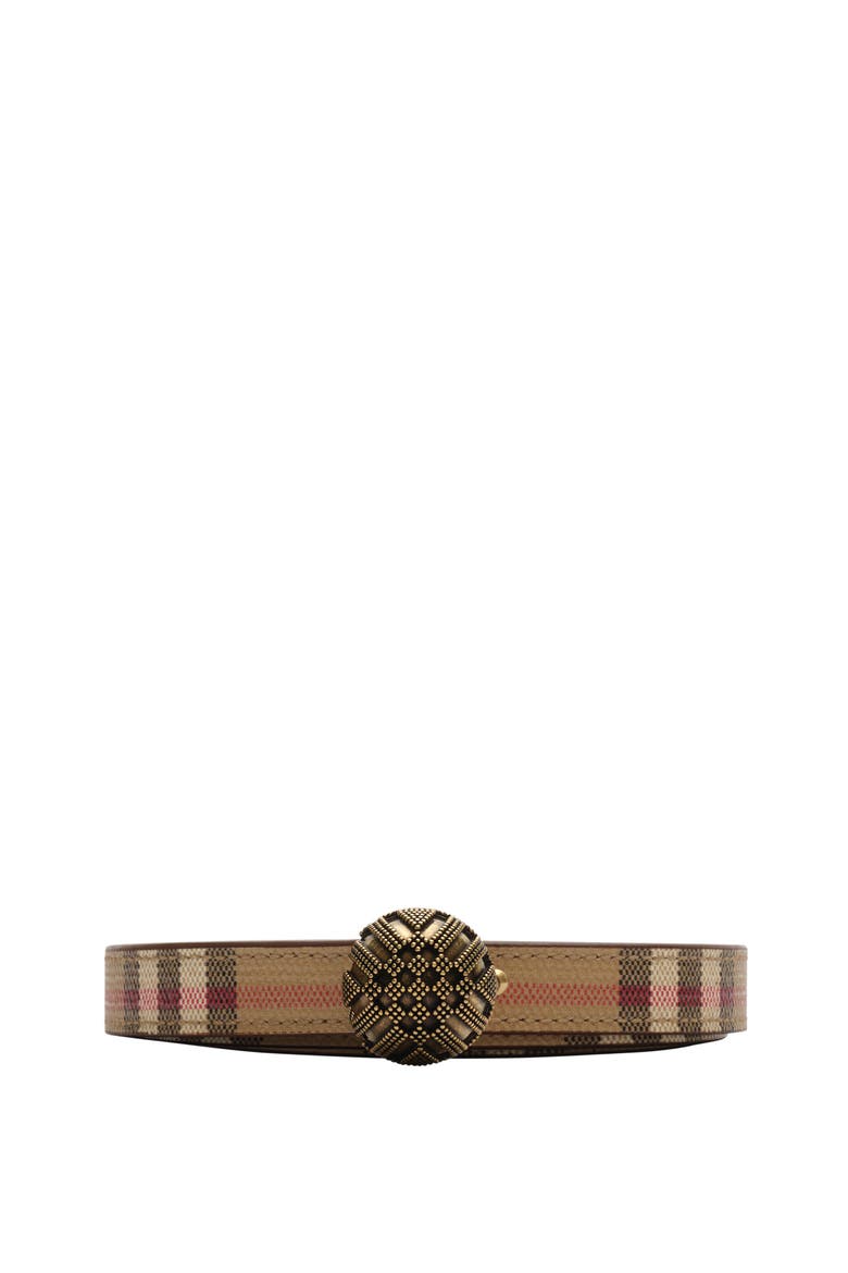 Thin Check Granulation Belt, Main, color, Archive beige