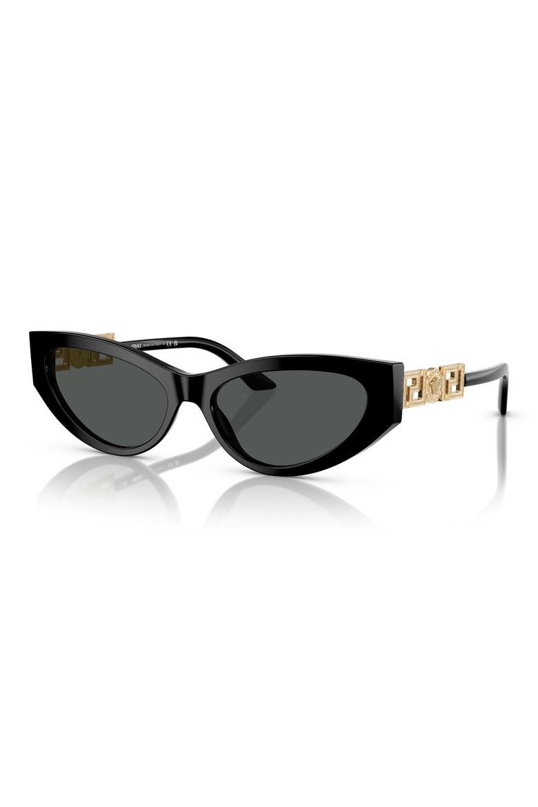 56mm Cat Eye Sunglasses, Alternate, color, BLACK