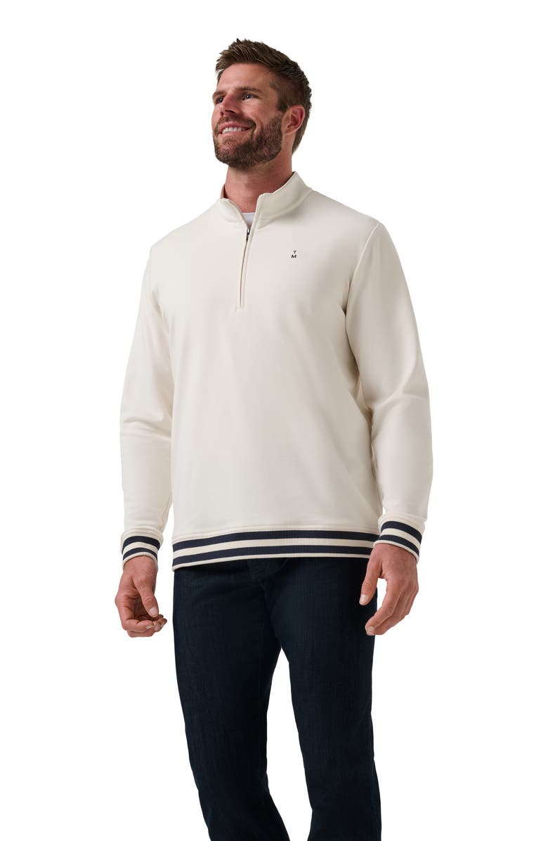 TravisMathew Happier Hour Quarter Zip Top, Alternate, color, Birch