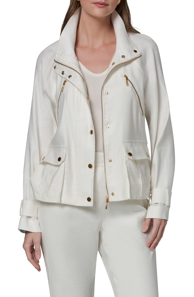 Donna Karan New York Linen Blend Jacket, Main, color, Cream