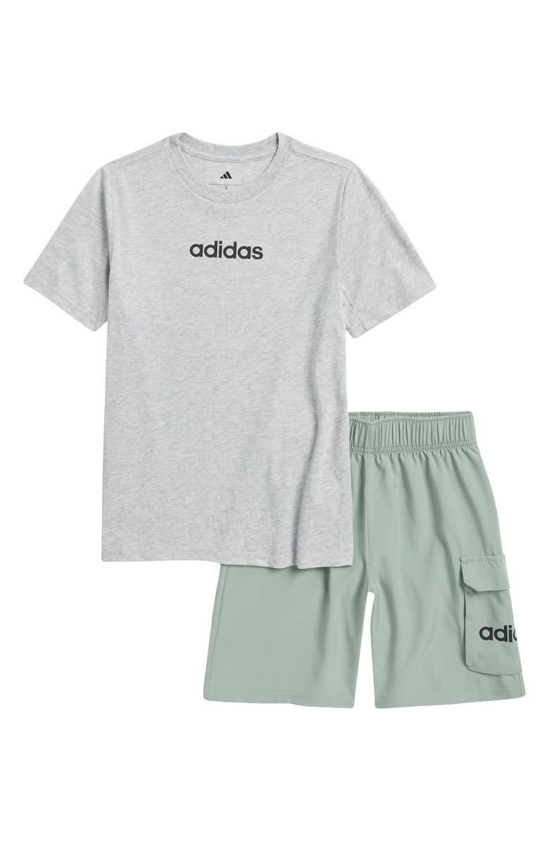 adidas Kids' Logo T-Shirt & Cargo Shorts Set, Main, color, 