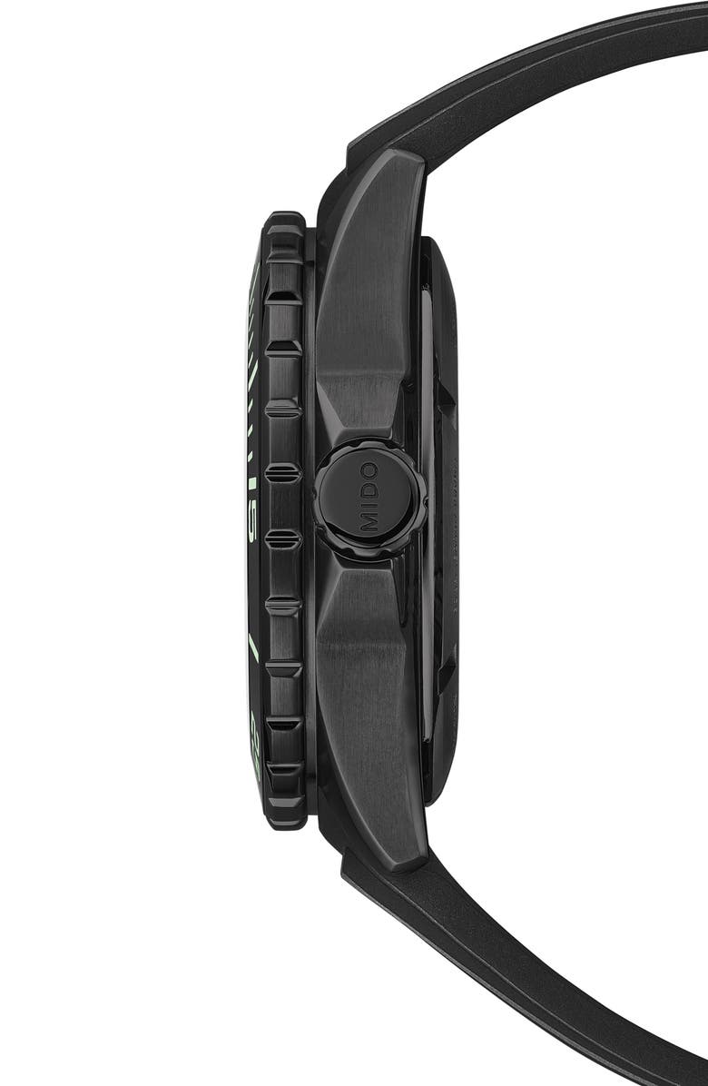 MIDO Ocean Star 600 Chronometer Bracelet Watch & Rubber Strap Gift Set, 43.5mm, Alternate, color, Black