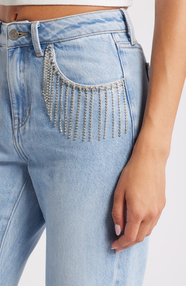 Ashley Mason Rigid Rhinestone Flare Jeans, Alternate, color, 