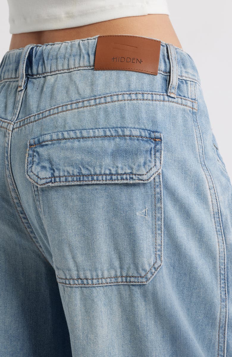 HIDDEN JEANS Cargo Barrel Jeans, Alternate, color, Light Wash