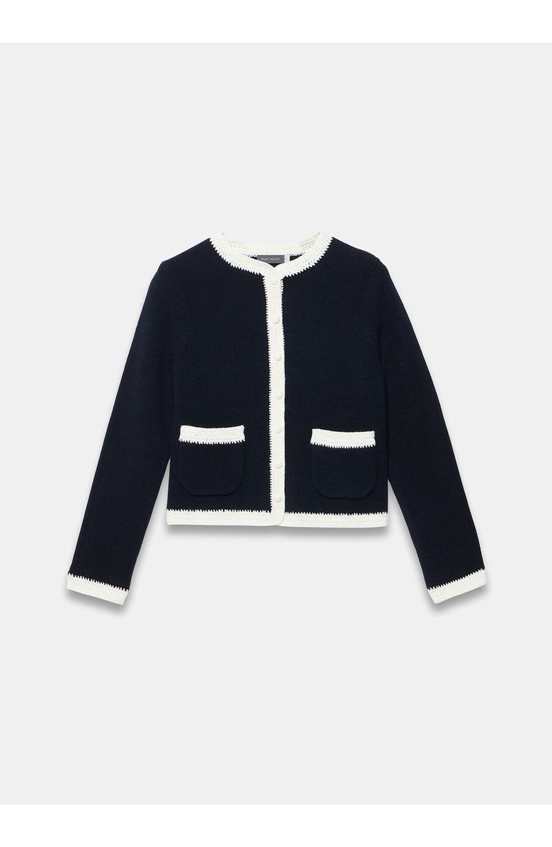 MINT VELVET Crochet Cotton Blend Jacket, Alternate, color, Navy