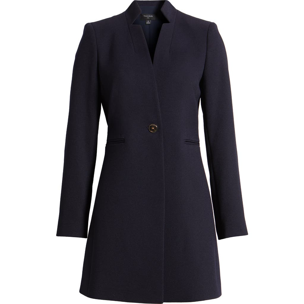 Tahari Asl Twill Topper In Navy