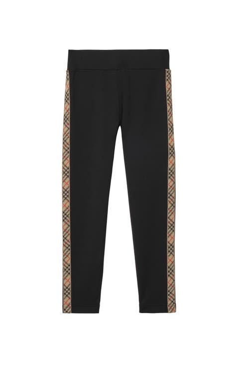 Check Trim Nylon Leggings