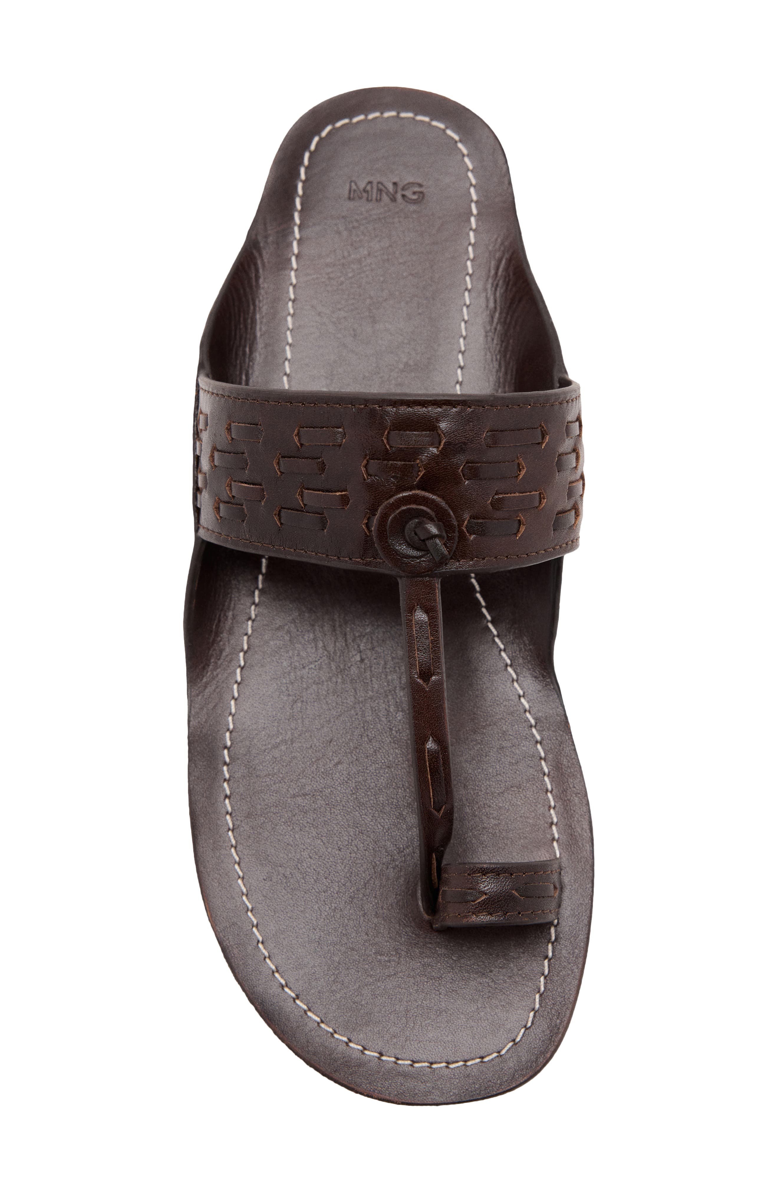 Woven Leather Sandal, Alternate, color, CHOCOLATE