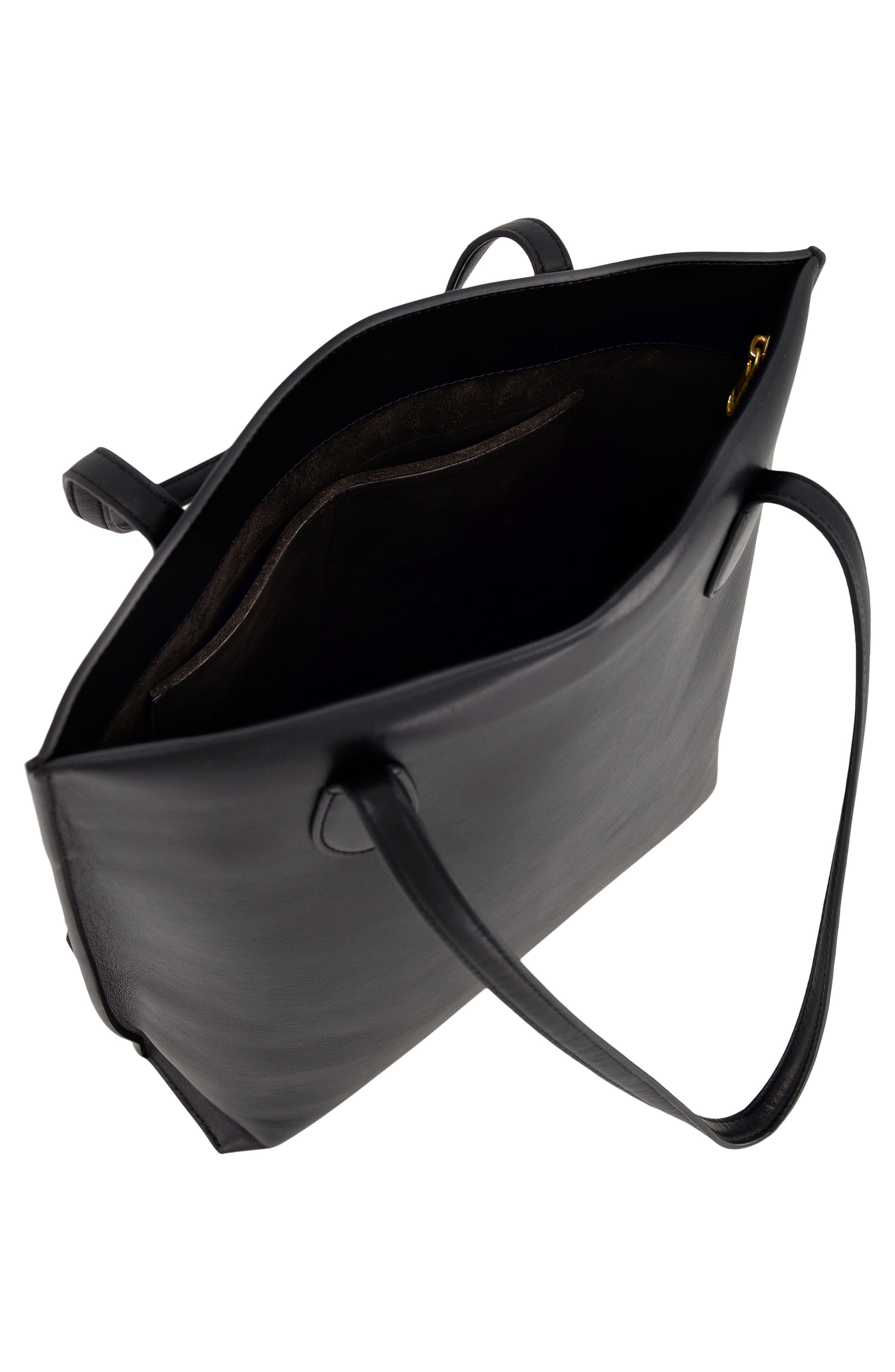 Vince Athene Leather Tote, Alternate, color, Black