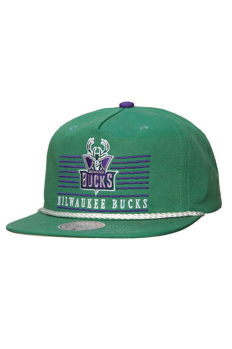 Men's Mitchell & Ness Green Milwaukee Bucks Ascend Deadstock Snapback Hat, Main, color, Green