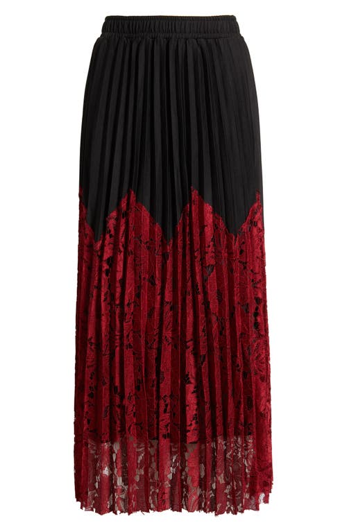 Nikki Lund Renly Pleated Lace Skirt In Black