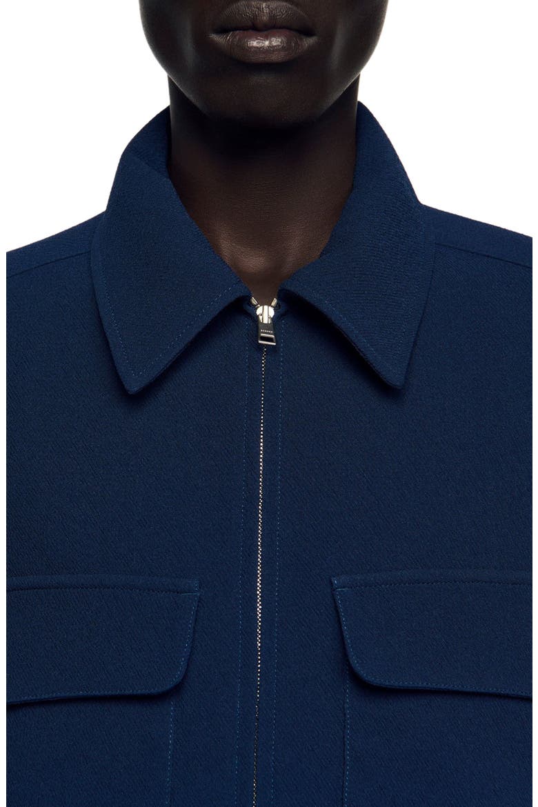 Textured zip-up jacket, Alternate, color, Royal blue