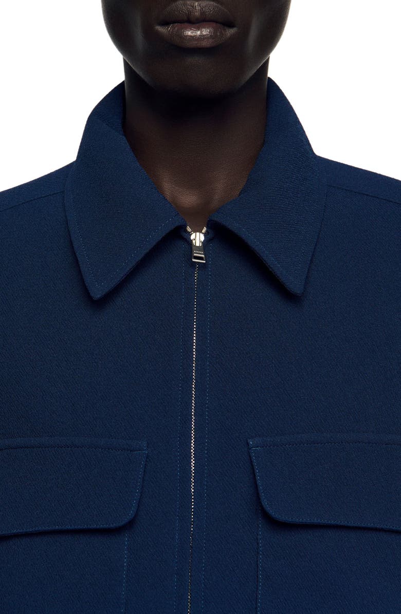 SANDRO Textured zip-up jacket, Alternate, color, Royal Blue