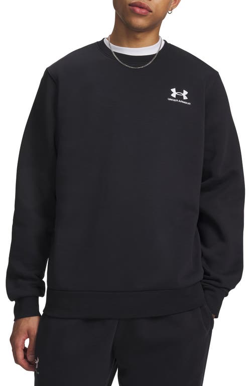 Under Armour UA Icon Fleece Crewneck T-Shirt in 001 Black at Nordstrom, Size Small