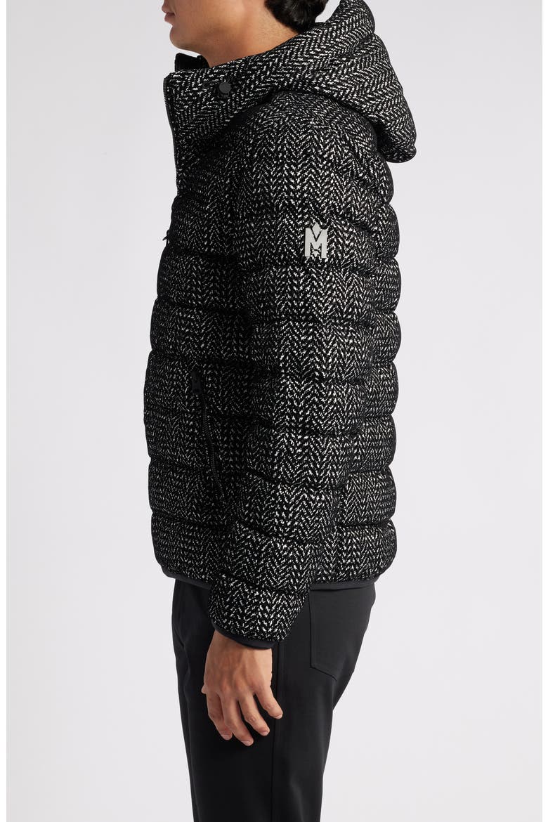 Jack Flocked Herringbone 750 Fill Power Down Jacket, Alternate, color, BLACK-WHITE