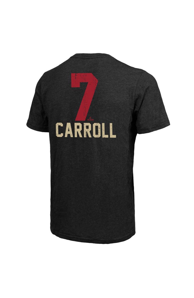 Majestic Threads Men's Majestic Threads Corbin Carroll Black Arizona Diamondbacks 2023 World Series Tri-Blend T-Shirt, Alternate, color,
